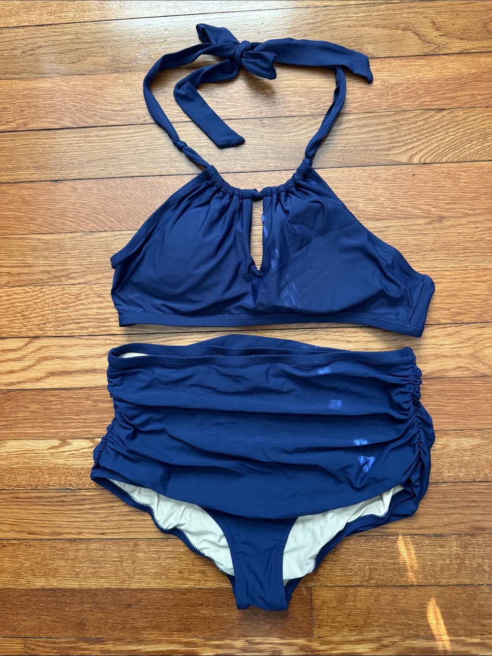 Allihop Navy Bikini Bottoms and Top with Cream Lining